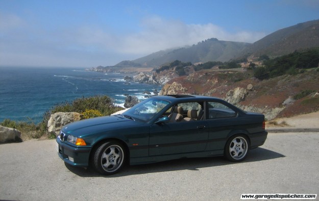 Green BMW E36 M3 in Big Sur PCH CA-1